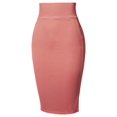 thumbnail image 1 of FashionOutfit Women's High Waist Basic Pencil Stretch Span Midi Length Slit Back Skirt, 1 of 1
