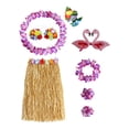 thumbnail image 4 of Falda hawaiana Perfecl con Gafas Flores Pulseras Longitud de la falda 60 cm, 4 of 8