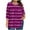 Purple, variant on RongHuan Womens Plus Size Blouse Casual 3/4 Sleeve Crew Neck T-Shirt Oversize Strip Tops