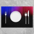 thumbnail image 4 of Geometric Abstract Ombre Placemats Set of 4, Blue Purple Red Black Striped Placemats for Dining Table, Modern Abstract Art Washable Fabric Decoration Table Mats Placemat 18"x12", 4 of 4