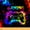 Rainbow, variant on jejeloiu Game Console Fabric by the Yard 1 Yard,Gamer Gaming Home Decor Fabric by the YardMulticolor Splash Ink Sewing Fabric,Breathable Bedroom Decorative