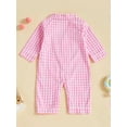 thumbnail image 4 of aturustex Baby Classic Plaid Loungewear for Toddler Girls Boys Pajamas Rompers 0 3M 6M 12M 18M 24M Infant Turn Down Collar Jumpsuits Long Sleeve BodysCute Daily Spring Fall Sleepwear Outfits, 4 of 7