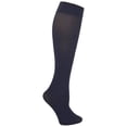 thumbnail image 2 of Women’s Trouser Socks, Opaque Stretchy Nylon Knee High, Many Colors, 6 or 12 Pairs (Charcoal, 6 Pair), 2 of 3