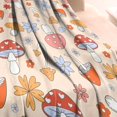 thumbnail image 3 of Red Mushroom Flower Light Pattern Blanket,Comfortable Soft Flannel Throw Blanket,All Season,Warm Lightweight Blankets for Sofa Bed Couch Living Room Chair,60"x80", 3 of 4