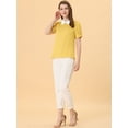 thumbnail image 2 of INSPIRE CHIC Women's Peter Pan Collar Puff Short Sleeve Tops, 2 of 5