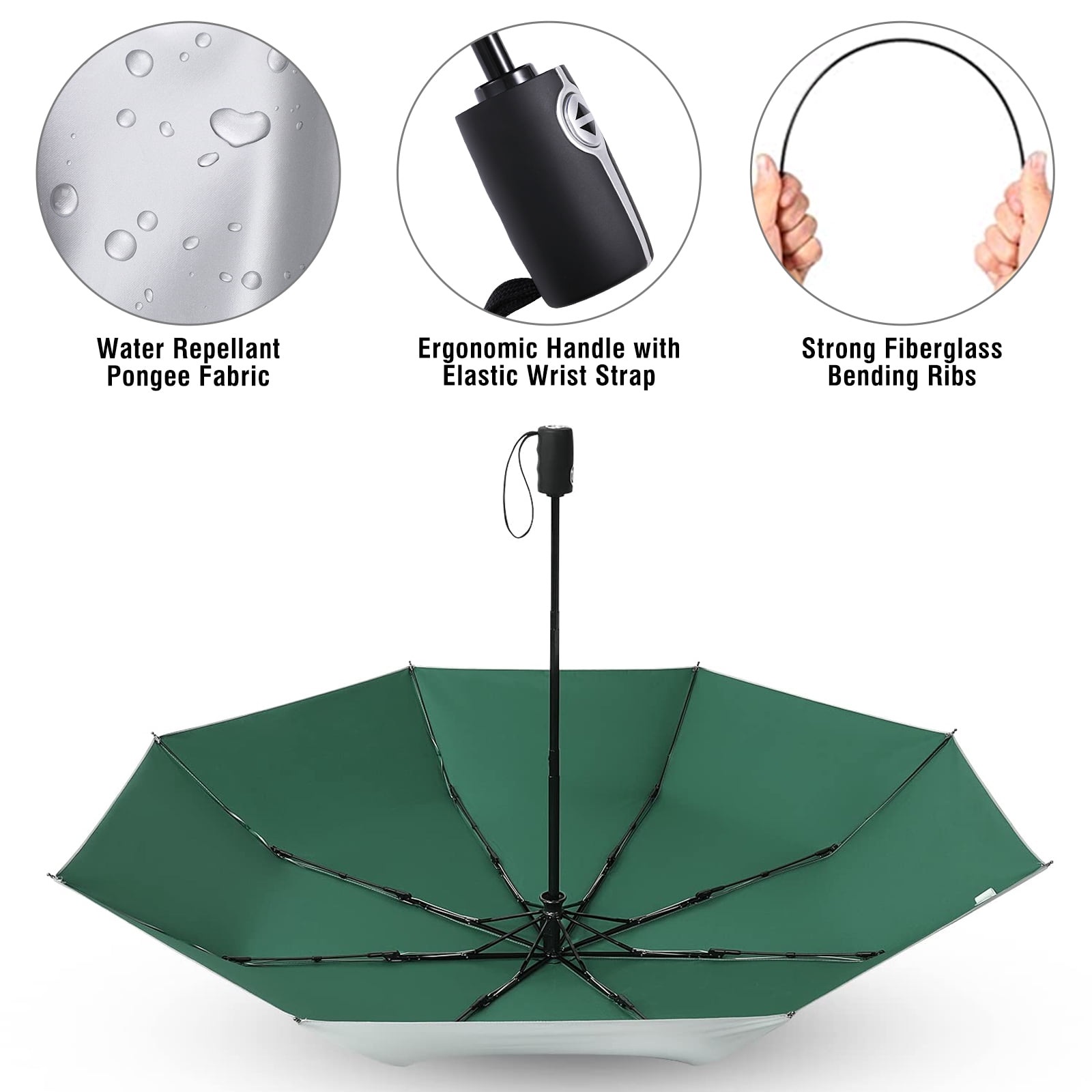 G4Free UPF 50+ UV Protection Large Travel Umbrella 42/46 Inch Auto Open Close Windproof Sun Blocking Umbrella