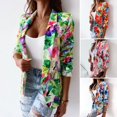 thumbnail image 1 of Sarkoyar Office Lady Blazer Colorful Print Slim Spring Autumn Fake Pockets Floral Suit Jacket for Office, 1 of 8