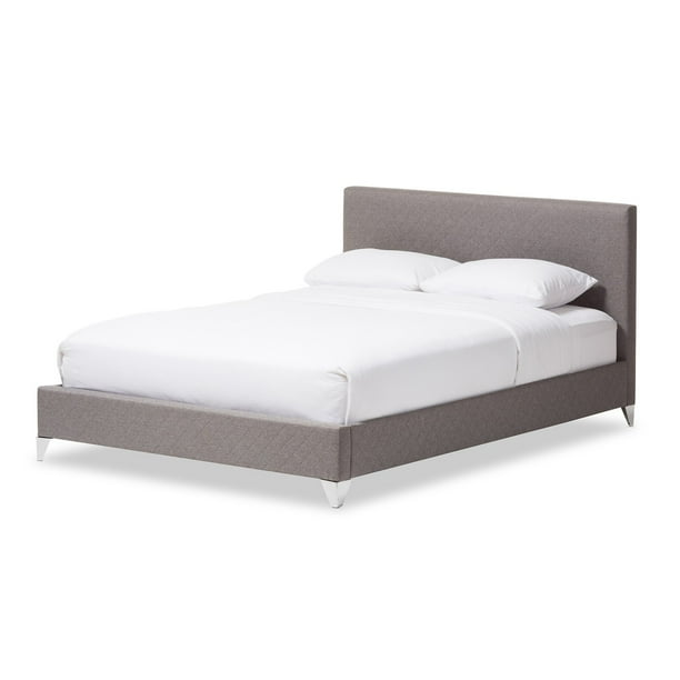 Baxton Studio Harlow Modern And Contemporary Grey Quilted Fabric Upholstered Platform Bed Multiple Sizes Com Baxton Studio Harlow Modern And, Harlow Panel Bed Queen