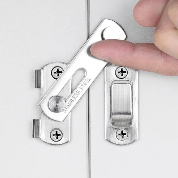 2 Packs Barn Door Latches，2.75” x 2.02” Brushed Nickel Stainless Steel barn gate flip Door Latch Bi-fold Door Lock,Sliding Door Antique Lock Gate