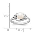 thumbnail image 5 of Solid 14k White Gold 6mm Freshwater Cultured Pearl Diamond Ring Band Size 6 (.072 cttw.), 5 of 6