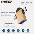 thumbnail image 5 of STONEGO 2 in 1 OTG Adapter, USB 3.0 Female To Micro USB Male and USB C Male Connector Aluminum Alloy on The Go Converter, 5 of 8