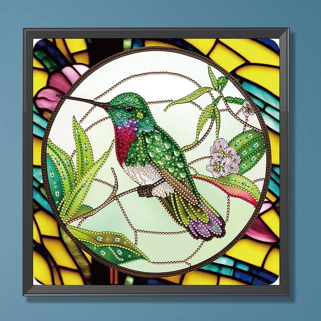 Pintura de diamante 5D DIY Parcial Forma especial Taladro Pájaro Vidrieras Arte para el hogar JShteea El nuevo