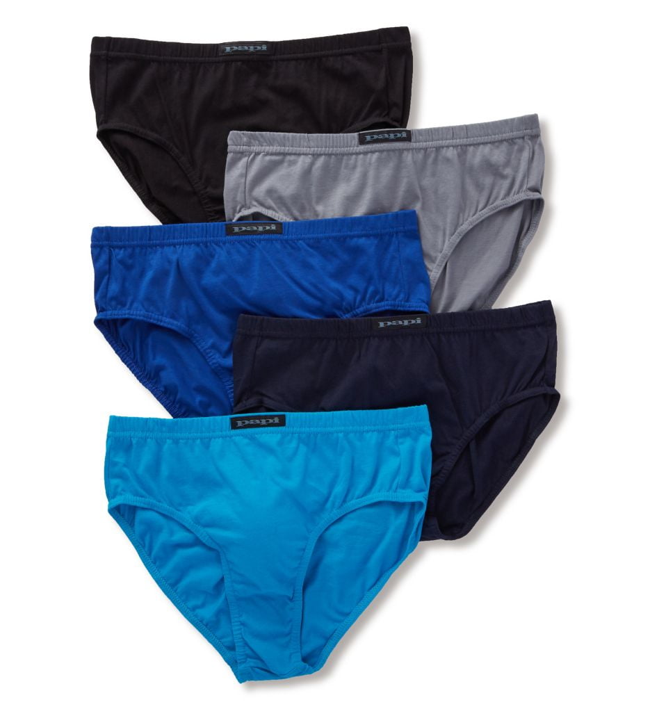 Men's Papi 554137 Essentials 100% Cotton Low Rise Briefs - 5 Pack ...