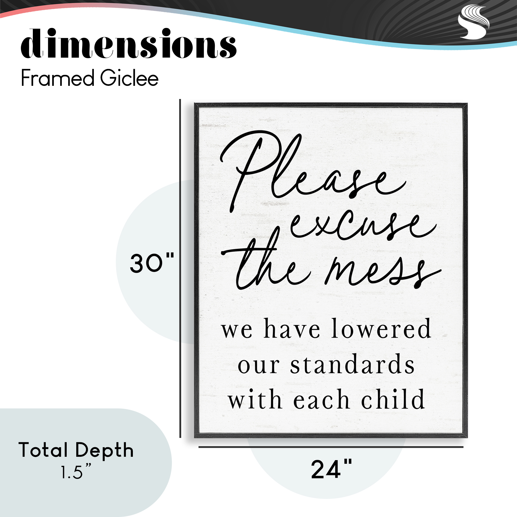 Lowered Stand With Each Child Black Framed Giclee Art, design by Lettered and Lined