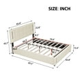 thumbnail image 6 of Queen Size Bed Frame Lift Up Storage,with Charging Station & LED Lights,USB Type C Port,Hydraulic Storage System,No Box Spring Needed，Easy Assembly, Beige, 6 of 6