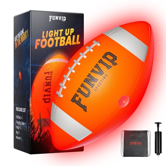 Carsky Light Up Football Size-6, Glow in the Dark Football, Outdoor Toys for Boys 8-15  Years Old, Birthday Gift for Kids Adults Ages 8 9 10 11 12 13 14 15 