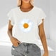 thumbnail image 2 of Mujeres Manga Corta Tops Moda Imprimir Blusa Divertida, Cuello Redondo Poliéster Spandex Tee, 2 of 6