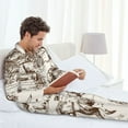 thumbnail image 6 of Lsque Western Desert Cowboys3 Pattern Long Sleeve Pajama Set for Men - Soft 2-Piece Sleepwear and Loungewear Set with Pockets, Comfy Nightwear-Medium, 6 of 7