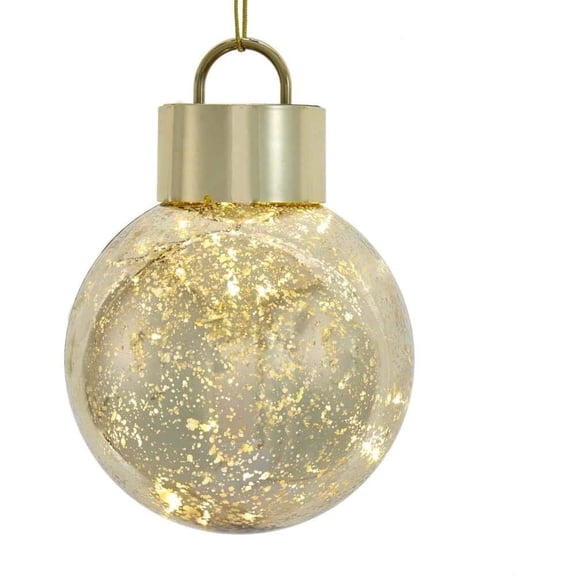 Kurt Adler 150MM Battery-Operated Plastic LED Golden Ball Ornament