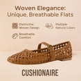 thumbnail image 3 of Cushionaire Weston Hand Woven Ballerina Flats for Women – Faux Leather Mary Jane Shoes Women Footwear with Adjustable Braided Strap, 3 of 16