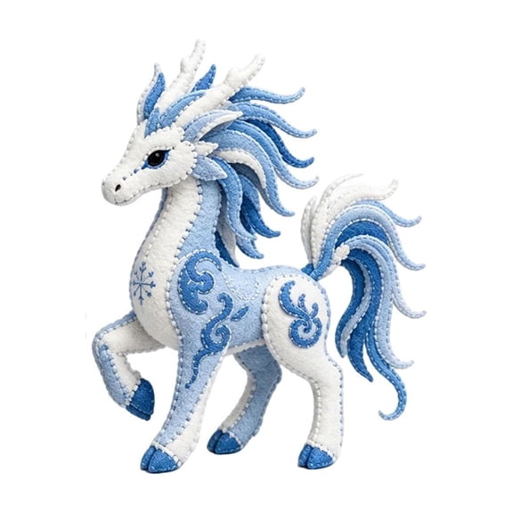 ZhangC Arctic Winter Guardians DIY Patchwork Kit, Felt Animal Sewing Kit for Beginners, 3D Stuffed Animals Mythical Creature, Pre-Cut Handmade Craft Kit for Home Decor & Creative Gift