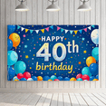 thumbnail image 6 of Blue Background Birthday Banner with Balloons Stars 40th Happy Birthday Backdrop Party Supplies Photography Props Decors for Photo Booth Celebrations Event Decorations, 6 of 7