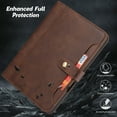 thumbnail image 6 of Flip Case for Apple iPad 11th 10th Generation 2025 2022 10.9", Pencil Holder Smart Cover Auto Sleep Wake Protective Documents Pocket Stand Snap Closure Case for iPad 11th 10th Gen 10.9 Inch, Coffee, 6 of 7