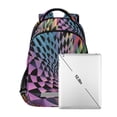thumbnail image 7 of FORMRS Unisex Backpack Elementary School Travel Bookbag with Reflective Stripes, Pink Wavy Plaid, 7 of 7