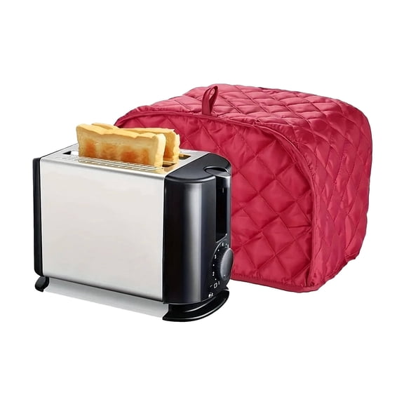 TELOLY Toaster Cover Large Capacity Dustproof Cover Cotton Material Toaster Dust Cover Red