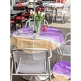 thumbnail image 4 of Outdoor Tablecloth with Umbrella Hole & Zipper, Purple Coastal Beach Round Tablecloth 54 Inch, Summer Nautical Ocean Beige Seaside Patio Table Cover Waterproof Table Cloth for Picnic/Party, 4 of 7