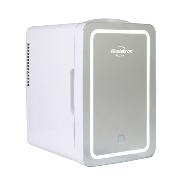 Koolatron Mirrored LED Cooler/Fridge, 6L (6.3 Quarts) for Cosmetics, Beverages, Food, or Medicines