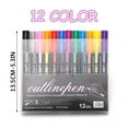 thumbnail image 3 of EGNMCR Stylos Brillants à Double Ligne Stylo Contour Marqueur de Couleur Étudiant avec Combinaison Fluorescente Rouge Filet Double Stylo de Compte à Main (10 ml) Stylo à Double Ligne, 3 of 9