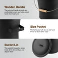 thumbnail image 6 of Fireplace Ash Bucket with Lid Shovel, Hand Broom 2.6 Gallon Charcoal Wood Fire Pits Burning Stoves, Coal/Large Pellet Metal Buckets/Hot Wood Carrier Pail Fire Pits Ash Can Cleaning Tools, 6 of 9