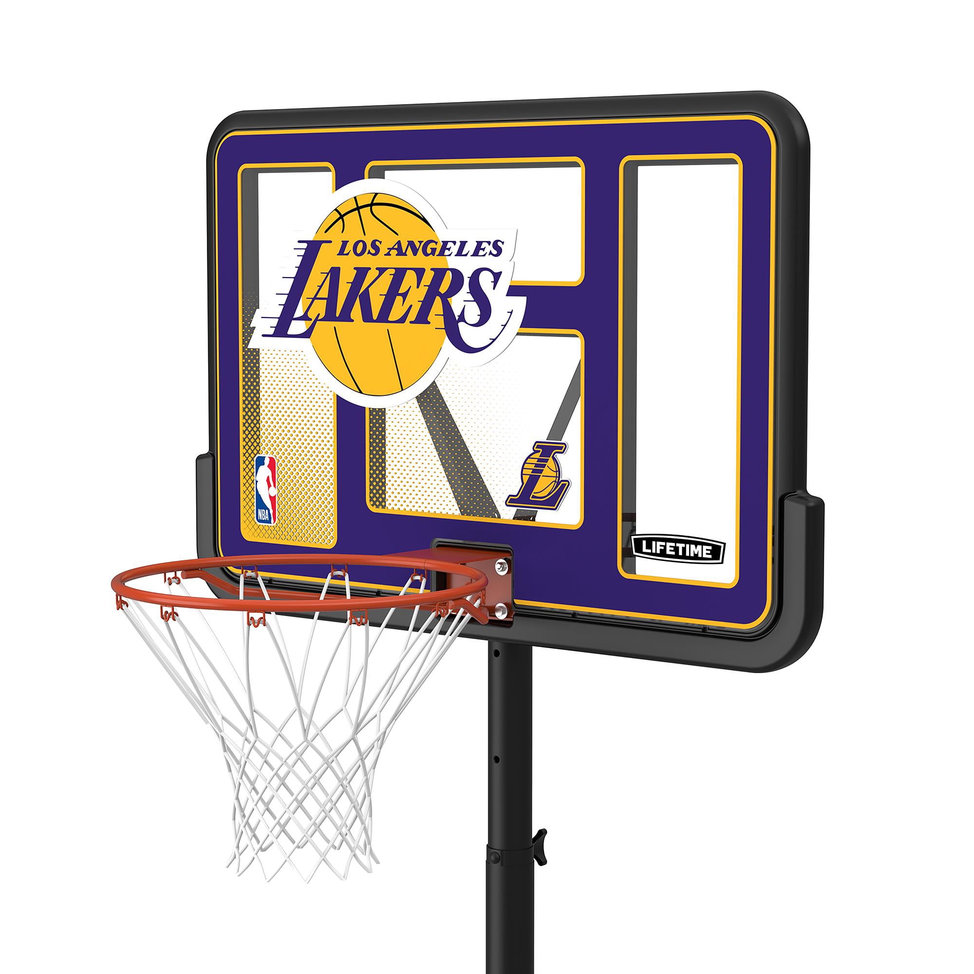 Lifetime NBA Los Angeles Lakers 44" Portable Basketball Hoop with Wheels - 7.5 to 10 Ft Adjustable Height