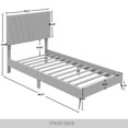 thumbnail image 3 of Castle Place Glamour Luxe Velvet Upholstered Twin Platform Bed, Beige, 3 of 8