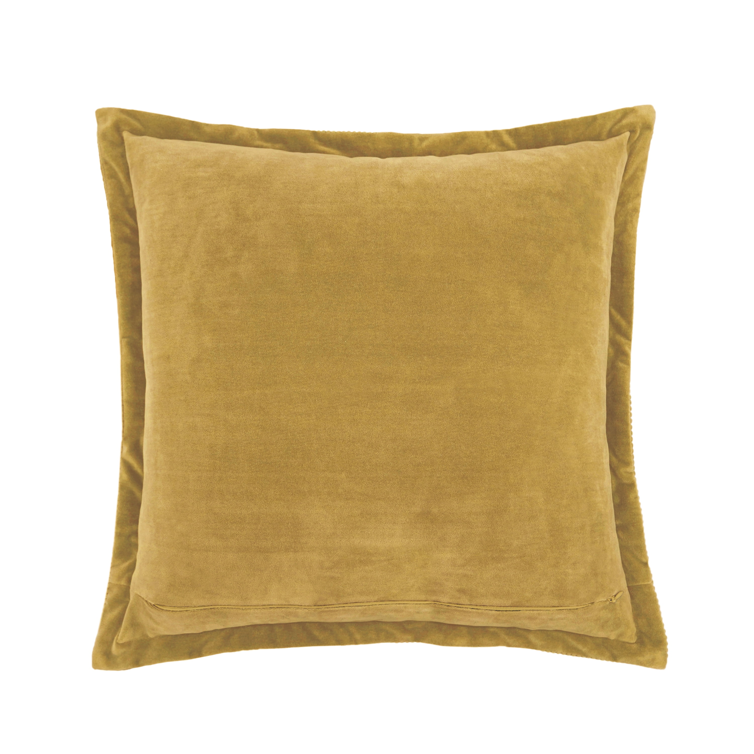 Mainstays Corduroy Velvet Throw Pillow Covers, 18" x 18", Gold, Covers Only, 2‑Pack