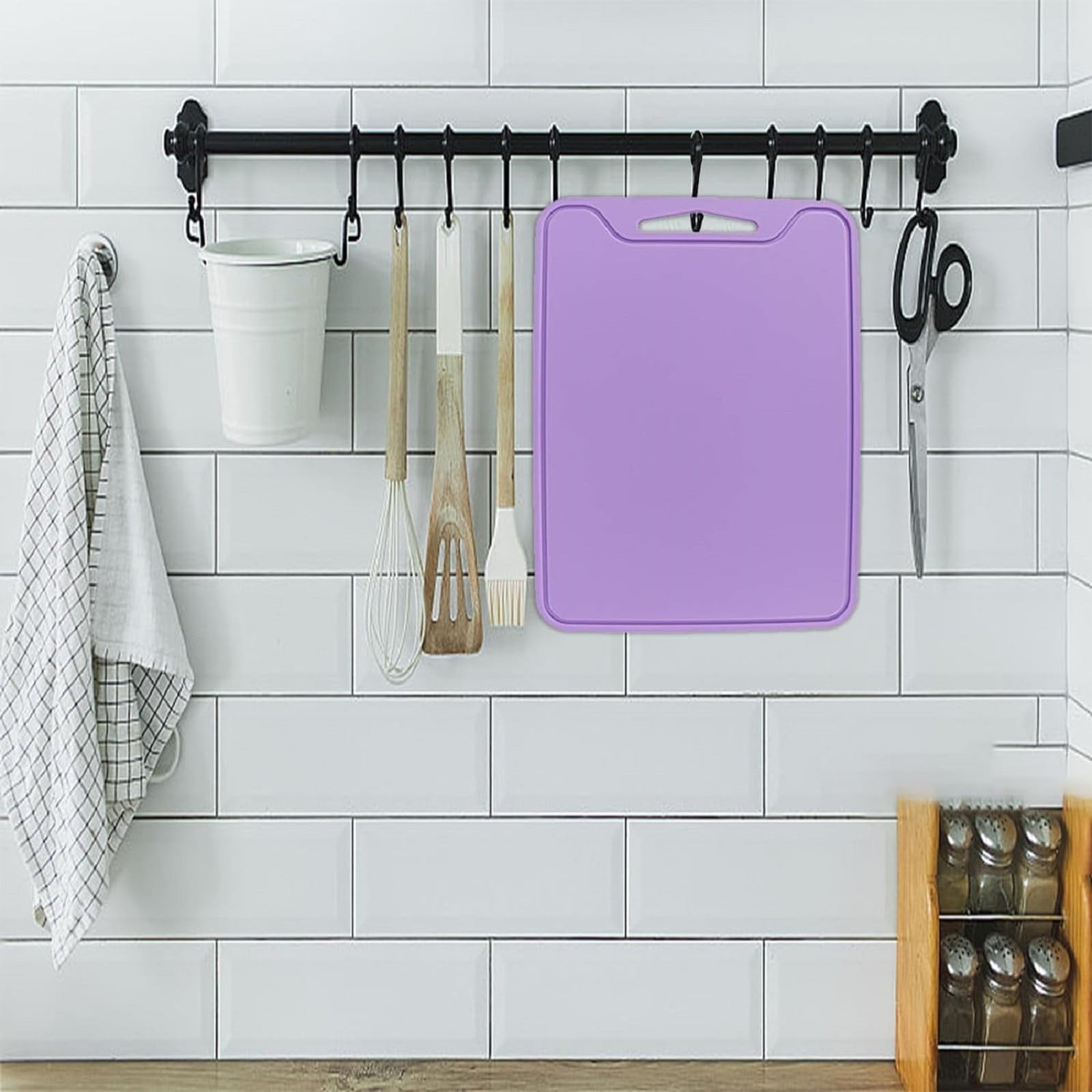 SLUOHZXI Silicone Cutting Boards for Kitchen 11.8''x 8.6'', BPA Free Flexible Cutting Board Cutting Mat for Meat, Vegetables and Fruit, Cutting Boards for Kitchen Dishwasher Safe (Purple)