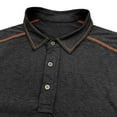 thumbnail image 4 of Fnooota Mens Collared Polo Shirts, Summer Buttons Casual Pullover Short Sleeve Shirts Dark Gray Size S, 4 of 4