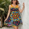 thumbnail image 3 of Mexican Talavera Flower Dress Summer Street Style Dresses Female Sleeveless Printed Sundress, 3 of 7