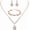 D-3 Pack Rose Gold Necklace Bracelet Earrings, variant on Bride Crystal Necklace Earrings Set Bridal Wedding Jewelry Sets Rhinestone Choker Necklace Prom Costume Jewelry Set for Women and Brides
