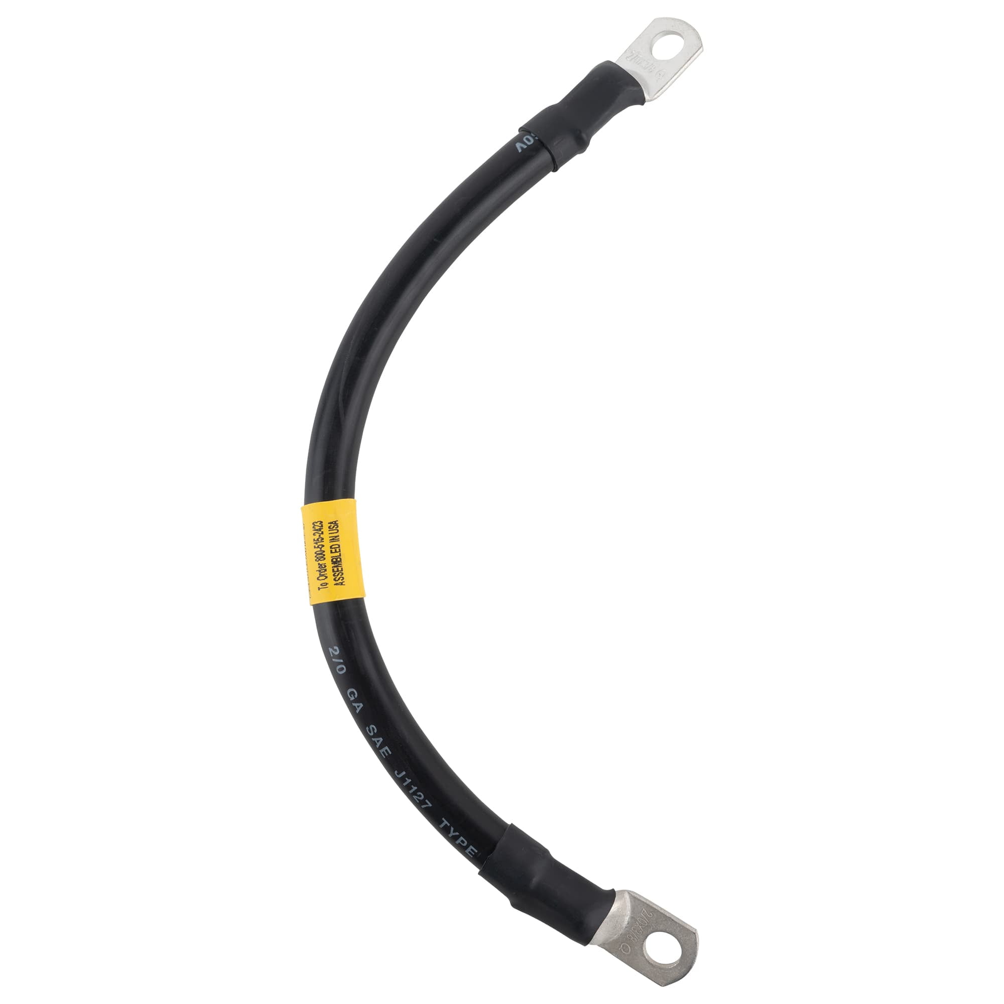 AWG 2/0 Black Battery Interconnect Cable 12" with 3/8" Lugs ASSEMBLED