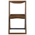 thumbnail image 2 of Curved Trim Panel Back Foldable Chair Set of 2 Brown - Saltoro Sherpi, 2 of 5