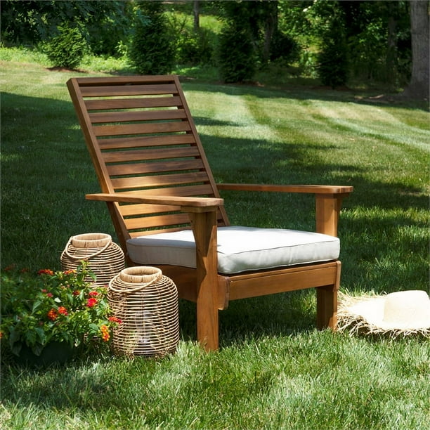 Linon Capers Outdoor Acacia Wood Adirondack Chair with Slatted