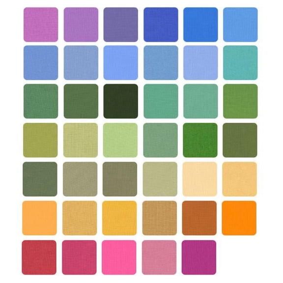 Kona Cotton: Dusty 101 Palette; 101 5-inch Squares - Robert Kaufman
