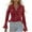 Red, variant on Busydd Blouses for Women Dressy Casual Vintage Solid Color Long Sleeve Shirts for Women Trendy Turndown Collar Ruffle Button Down Shirts for Women with Pockets XL
