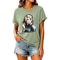 thumbnail image 3 of Women's Dolly Shirts Women Retro Dolly Country Music T‑Shirt, Crew Neck Short Sleeve Vintage Graphic Tee Loose‑Fit Casual Unisex Daily Tops XXL, 3 of 5