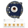 thumbnail image 6 of 15 Inch Round Placemats Set of 4, Christmas Blue Non Slip Heat Insulation PP Table Mats, Xmas Golden Snowflakes Winter Vintage Washable Place Mats for Kitchen Dining Party Table Decor, 6 of 7