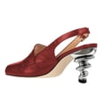 thumbnail image 3 of YDN Women's Closed Square Toe Loafers Special Spiral Heels Slingback Buckled Back Strap Shoes for Party Casual Daily Dressy Pumps Shoes Size 6 Red, 3 of 4