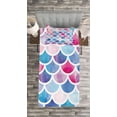 thumbnail image 3 of Ambesonne Fish Scale Quilted Bedspread Set 2 Pcs, Pastel Mermaid Pattern, Twin Size, Multicolor, 3 of 3