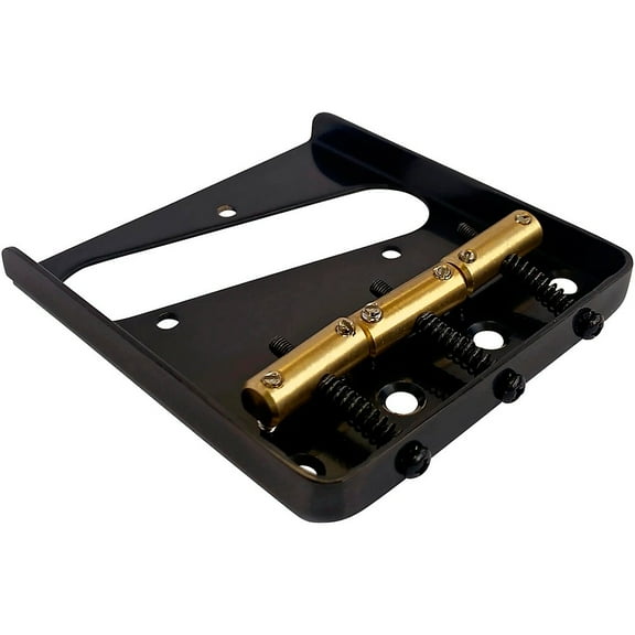 AxLabs Tele-Style Steel Plate Bridge with Brass Compensated Saddles Black